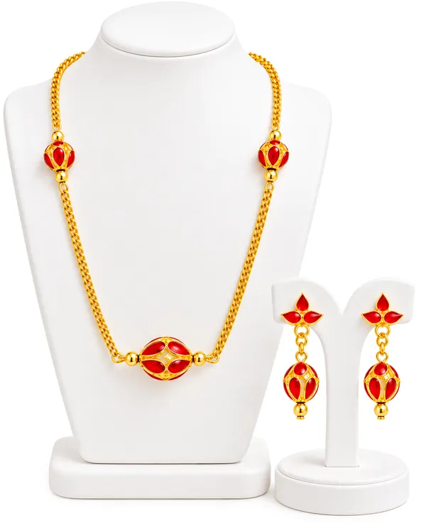 BG_GOLD_Assamese_traditional_Copper_Based_1_ball_Red_3_ball_chain_Monimala_Jewellery_Set