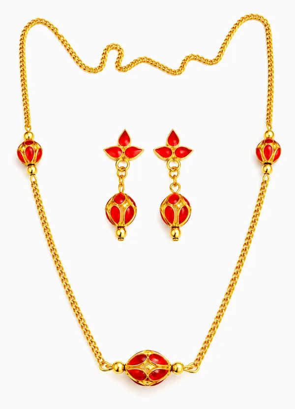 BG_GOLD_Assamese_traditional_Copper_Based_1_ball_Red_3_ball_chain_Monimala_Jewellery_Set