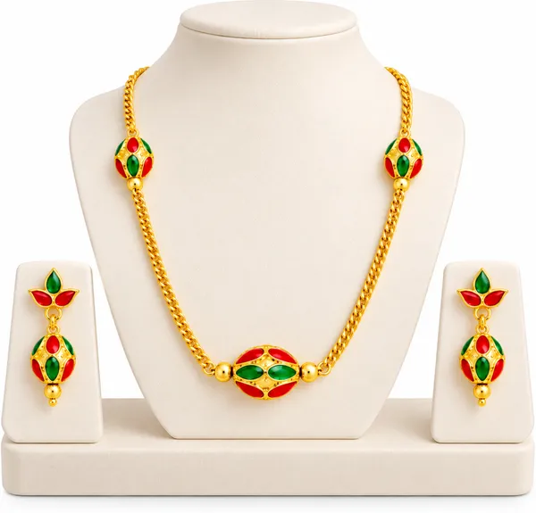 BG_GOLD_Assamese_traditional_Copper_Based_1_ball_Red_Black_3_ball_chain_Monimala_Jewellery_Set