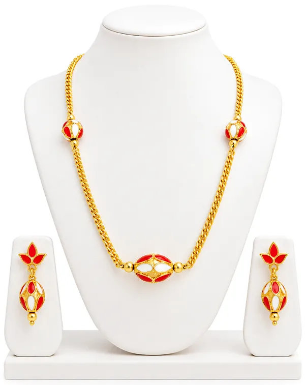 BG_GOLD_Assamese_traditional_Copper_Based_1_ball_Red_white_3_ball_chain_Monimala_Jewellery_Set