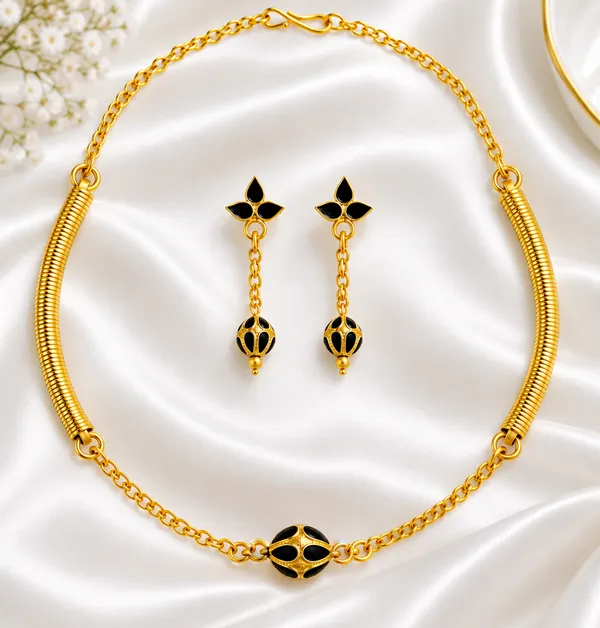BG_GOLD_Assamese_traditional_Copper_Based_1_ball_black_pipe_chain_Monimala_Jewellery_Set