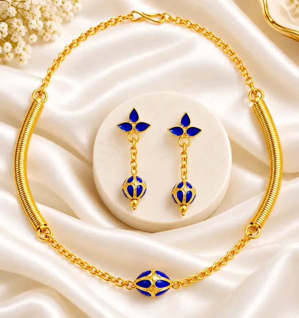 BG_GOLD_Assamese_traditional_Copper_Based_1_ball_blue_pipe_chain_Monimala_Jewellery_Set