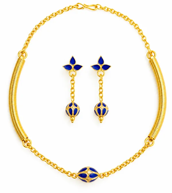 BG_GOLD_Assamese_traditional_Copper_Based_1_ball_blue_pipe_chain_Monimala_Jewellery_Set