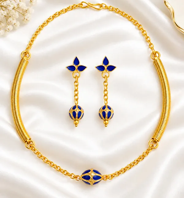 BG_GOLD_Assamese_traditional_Copper_Based_1_ball_blue_pipe_chain_Monimala_Jewellery_Set