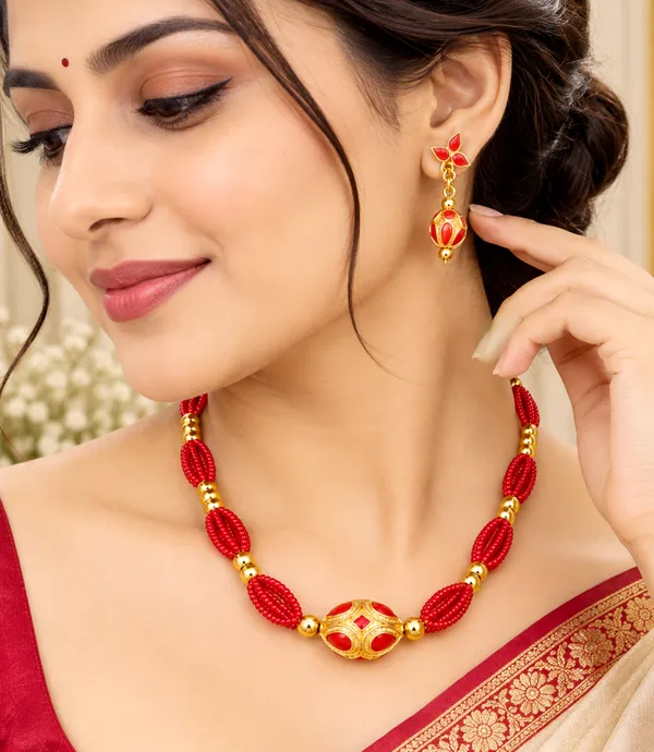 BG_GOLD_Assamese_traditional_Copper_Based_1_ball_red_Monimala_Jewellery_Set