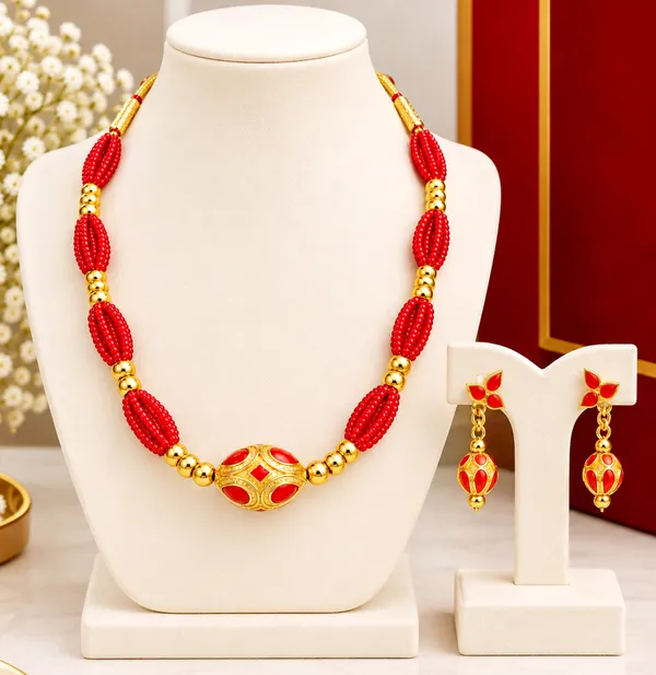 BG_GOLD_Assamese_traditional_Copper_Based_1_ball_red_Monimala_Jewellery_Set