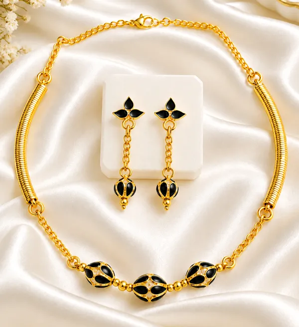 BG_GOLD_Assamese_traditional_Copper_Based_3_ball_black_pipe_chain_Monimala_Jewellery_Set