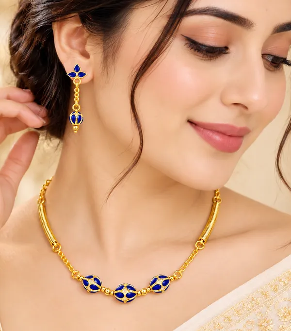 BG_GOLD_Assamese_traditional_Copper_Based_3_ball_blue_pipe_chain_Monimala_Jewellery_Set