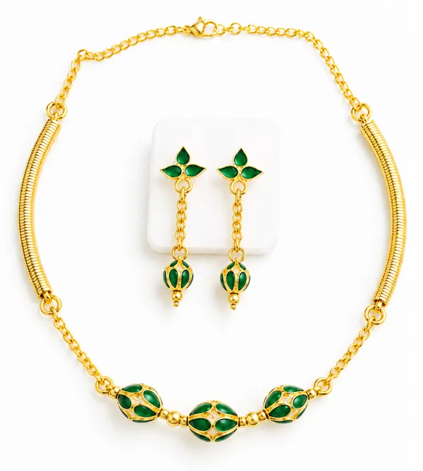 BG_GOLD_Assamese_traditional_Copper_Based_3_ball_green_pipe_chain_Monimala_Jewellery_Set
