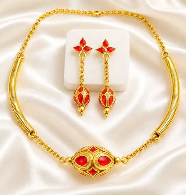 BG_GOLD_Assamese_traditional_Copper_Based_Big_1_ball_Red__pipe_chain_Monimala_Jewellery_Set
