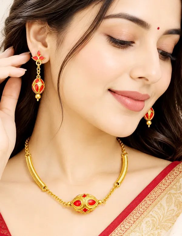 BG_GOLD_Assamese_traditional_Copper_Based_Big_1_ball_Red__pipe_chain_Monimala_Jewellery_Set