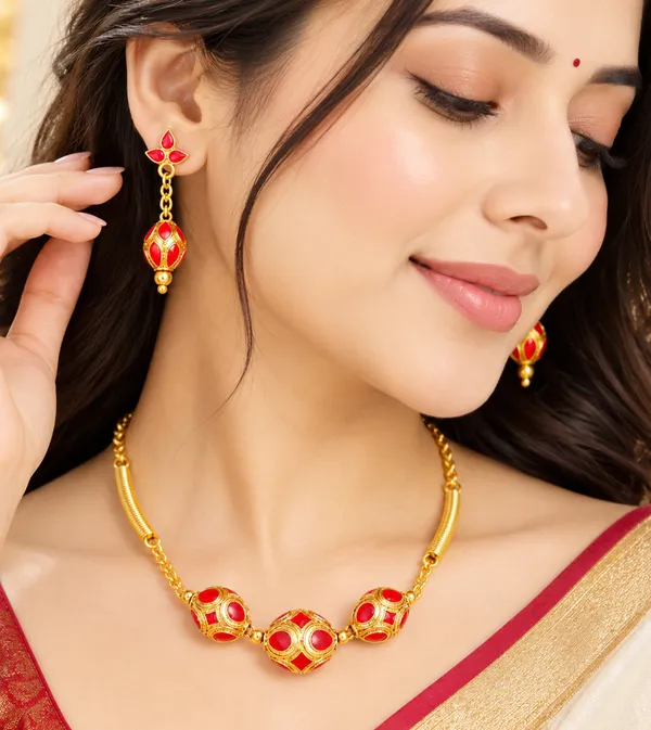 BG_GOLD_Assamese_traditional_Copper_Based_Big_Red_3_Ball__Pipe_Chain_Monimala_Jewellery_Set