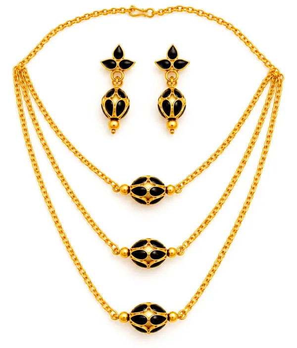 BG_GOLD_Assamese_traditional_Copper_Based_Black_3_ball_chain_Monimala_Jewellery_Set