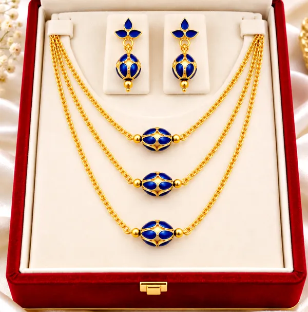 BG_GOLD_Assamese_traditional_Copper_Based_Blue_3_ball_chain_Monimala_Jewellery_Set