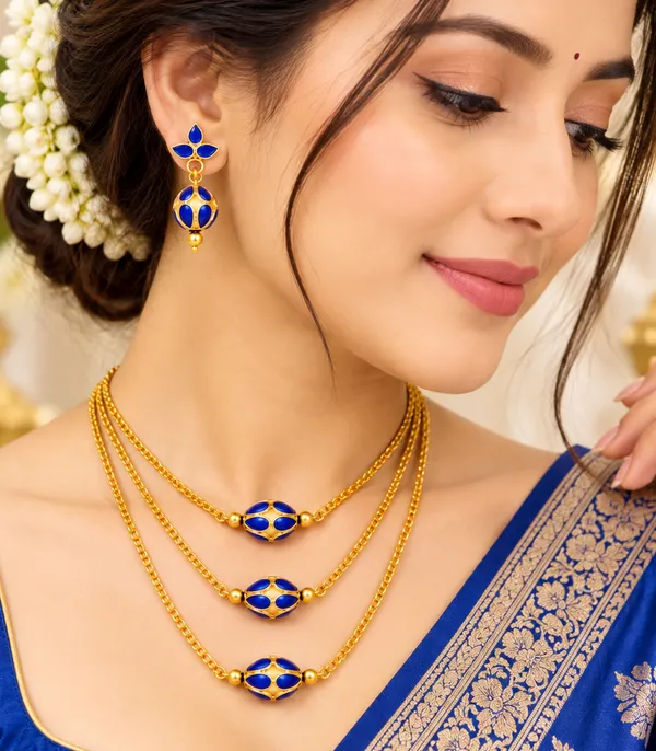 BG_GOLD_Assamese_traditional_Copper_Based_Blue_3_ball_chain_Monimala_Jewellery_Set