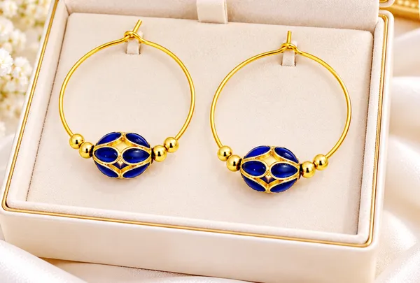 BG_GOLD_Assamese_traditional_Copper_Based_Blue_Monimala_Hoop_Earring_Set