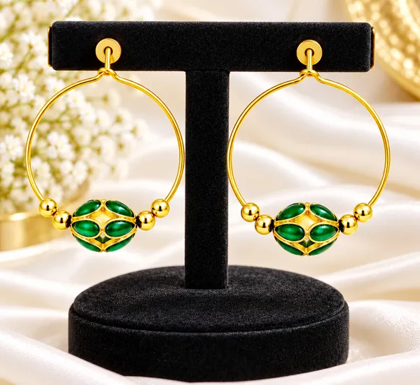 BG_GOLD_Assamese_traditional_Copper_Based_Green_Monimala_Hoop_Earring_Set