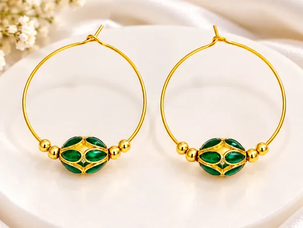 BG_GOLD_Assamese_traditional_Copper_Based_Green_Monimala_Hoop_Earring_Set