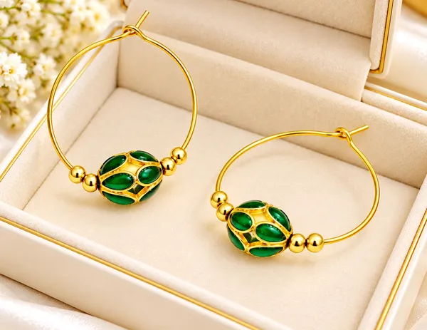 BG_GOLD_Assamese_traditional_Copper_Based_Green_Monimala_Hoop_Earring_Set