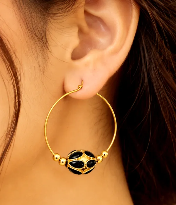 BG_GOLD_Assamese_traditional_Copper_Based_Black_Monimala_Hoop_Earring_Set