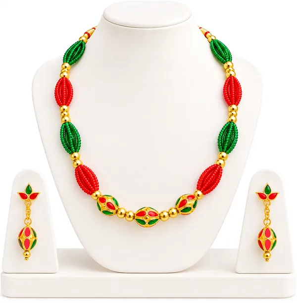 BG_GOLD_Assamese_traditional_Copper_Based_Red_Green_MoniMala_Jewellery_Set