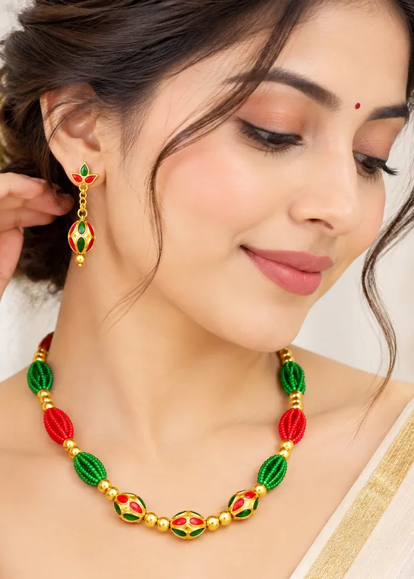 BG_GOLD_Assamese_traditional_Copper_Based_Red_Green_MoniMala_Jewellery_Set