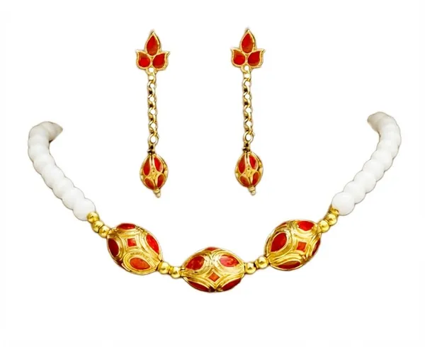 BG_GOLD_Assamese_traditional_Copper_Based_Red_White_MoniMala_Jewellery_Set