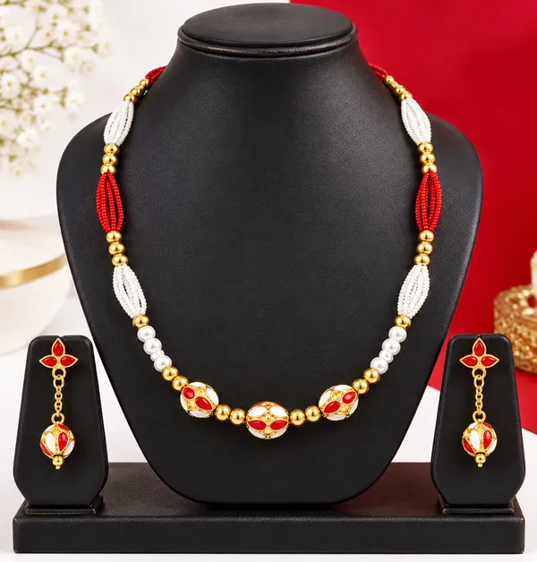 BG_GOLD_Assamese_traditional_Copper_Based_Red_White__MoniMala_Jewellery_Set