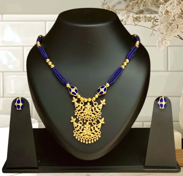 Copper_Based_Assamese_Traditional_Blue_Junbiri_Monimala_Tassel_Jewellery_Set