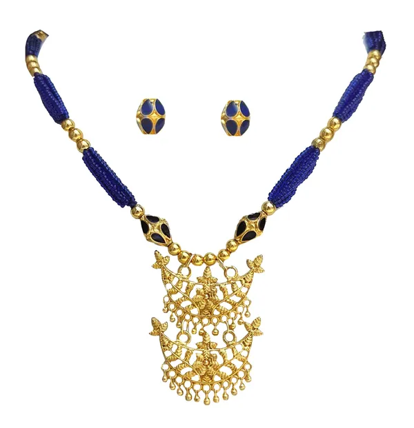 Copper_Based_Assamese_Traditional_Blue_Junbiri_Monimala_Tassel_Jewellery_Set