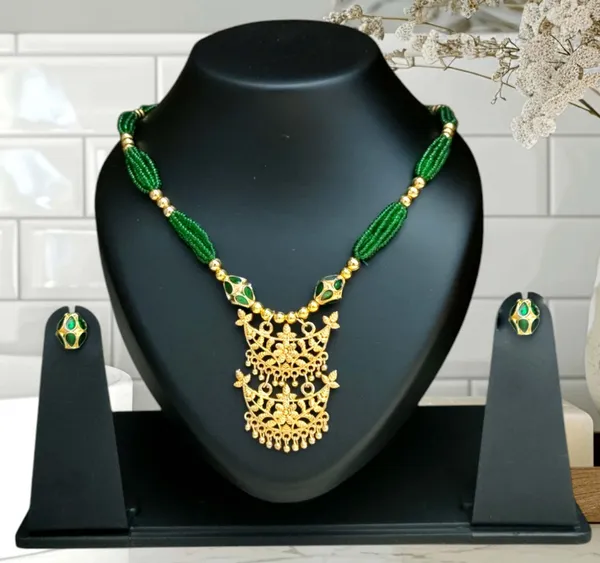 Copper_Based_Assamese_Traditional_Green_Junbiri_Monimala_Tassel_Jewellery_Set