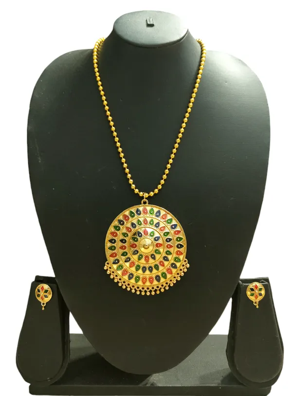 Assamese_Traditional_Multi_Big_Japi_Top_Earring_With_Goti_Chain