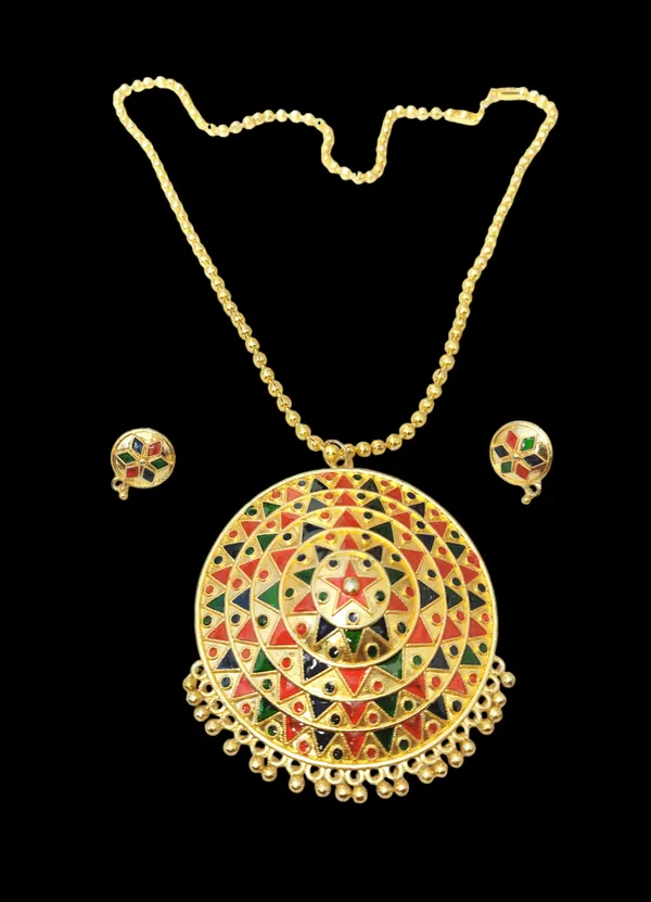 Assamese_Traditional_Multi_Big_Japi_Top_Earring_With_Goti_Chain