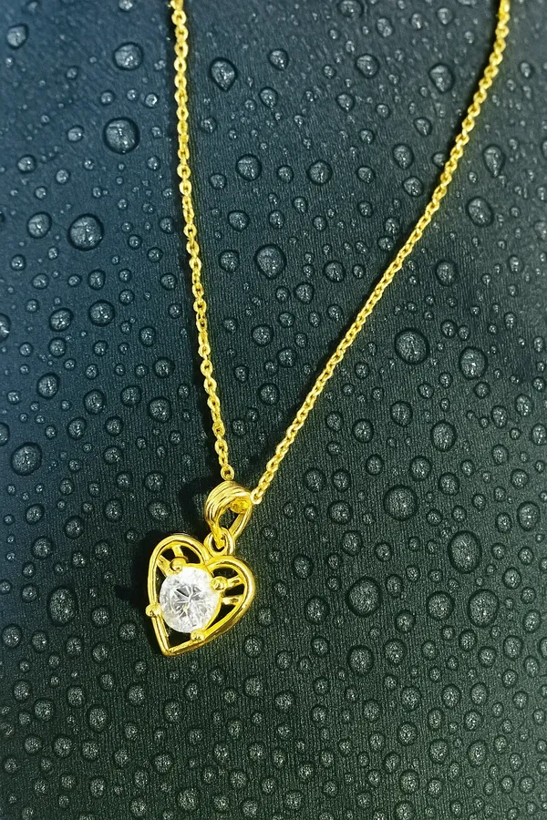 Copper_Based_Stone_Golden_Heart_Pendant