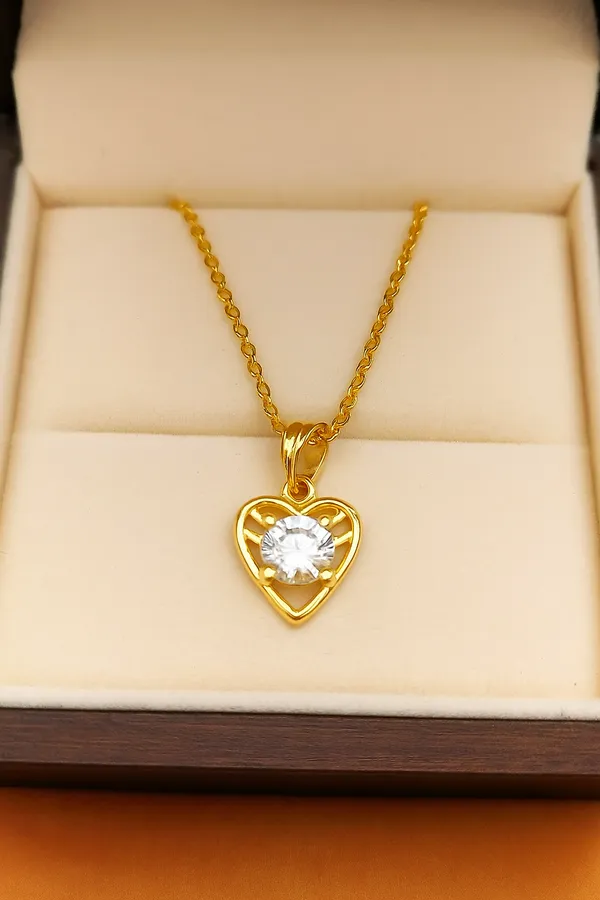 Copper_Based_Stone_Golden_Heart_Pendant