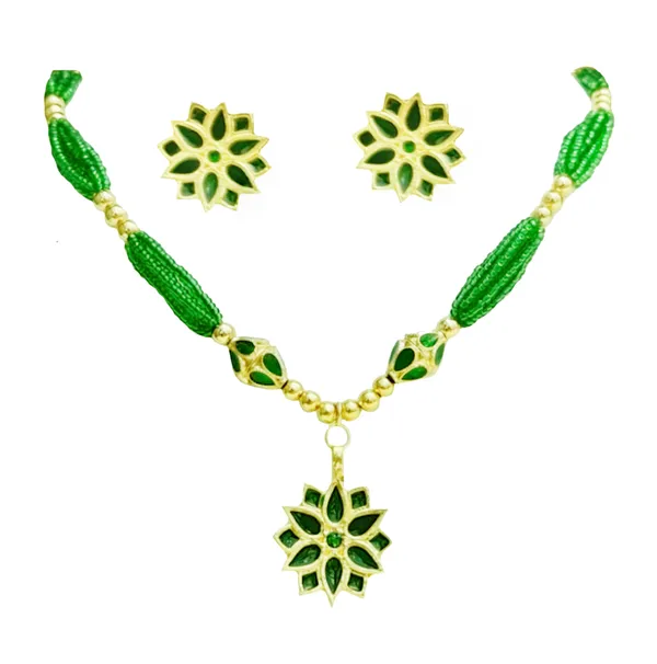 Assamese_Traditional_Green_Star_With_Monimala_Tassel_Jewellery_Set