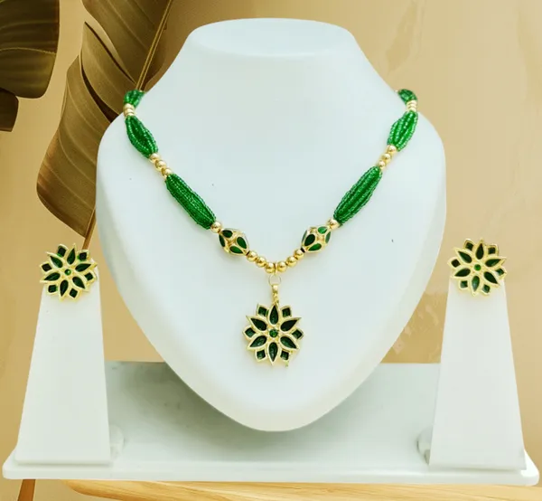 Assamese_Traditional_Green_Star_With_Monimala_Tassel_Jewellery_Set