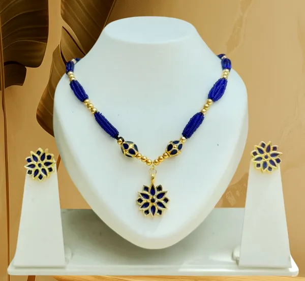 Copper_Based_Assamese_Traditional_Blue_Star_With_Monimala_Tassel_Jewellery_Set