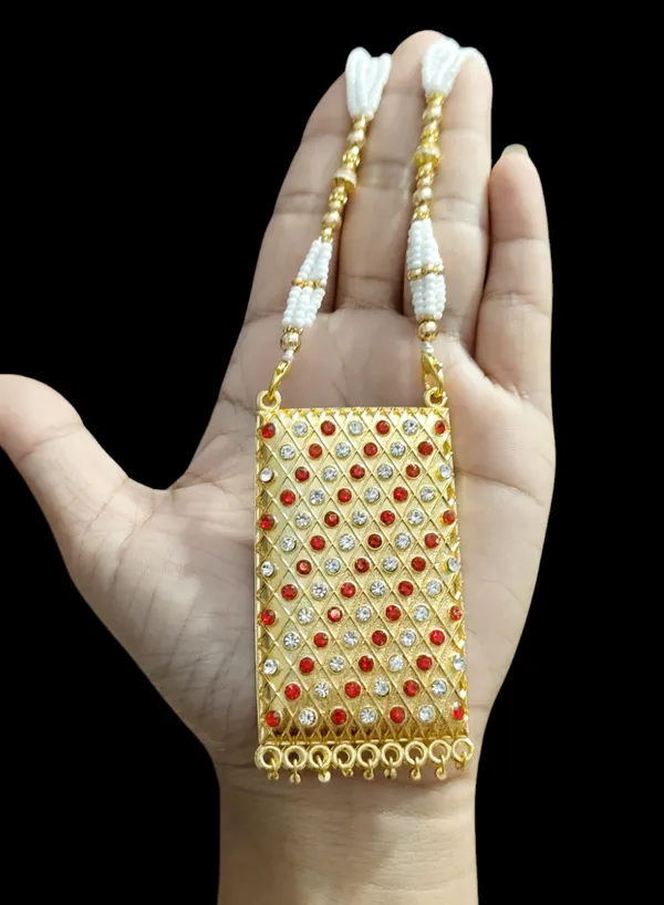 Assamese_Traditional_R-W_Stone_Biskut_With_Tassel_Jewellery_Set