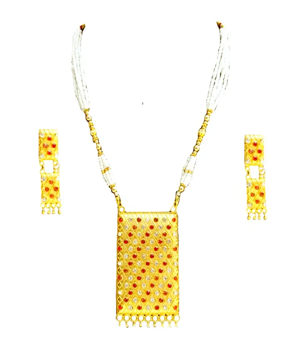 Assamese_Traditional_R-W_Stone_Biskut_With_Tassel_Jewellery_Set