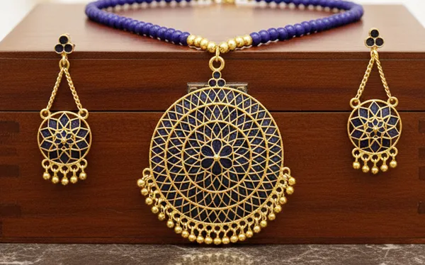 BG_Gold_Assamese_Traditional_Copper_Based__Blue_Japi_Moni_Tassel_Jewellery_Set
