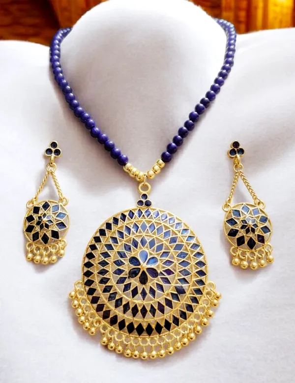 BG_Gold_Assamese_Traditional_Copper_Based__Blue_Japi_Moni_Tassel_Jewellery_Set