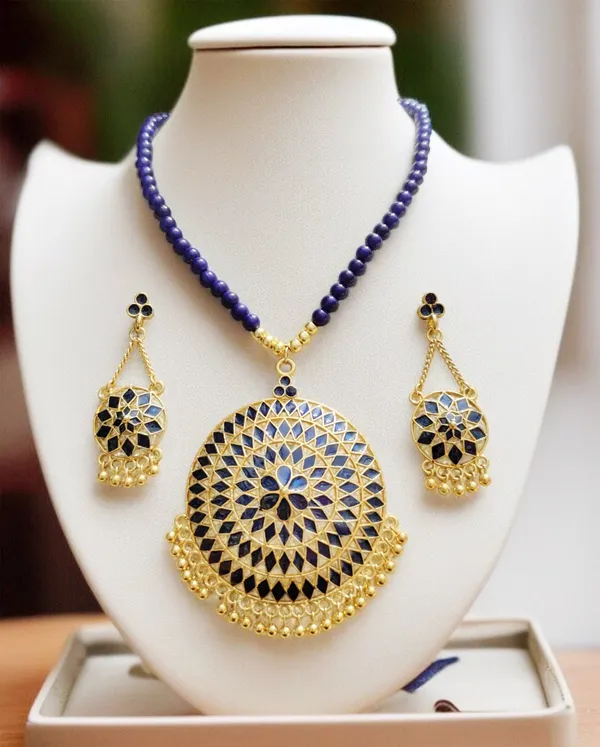 BG_Gold_Assamese_Traditional_Copper_Based__Blue_Japi_Moni_Tassel_Jewellery_Set