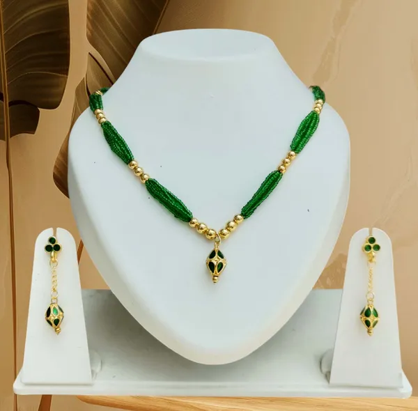 Copper_Based_Assamese_Traditional_Green_Boll_Tassel_Jewellery_Set