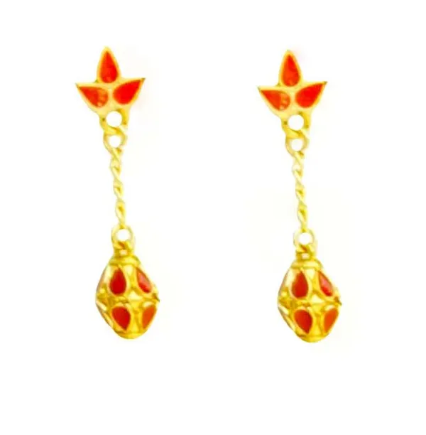 Copper_Assamese_Traditional_Red_Ball_Tassel_Jewellery_Set
