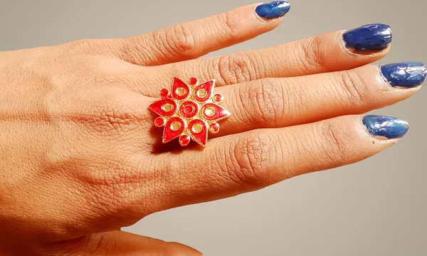 Assamese_Traditional_Copper_Gold_Plated_Red_Colour_Finger-Ring_For_Girls_&_Women