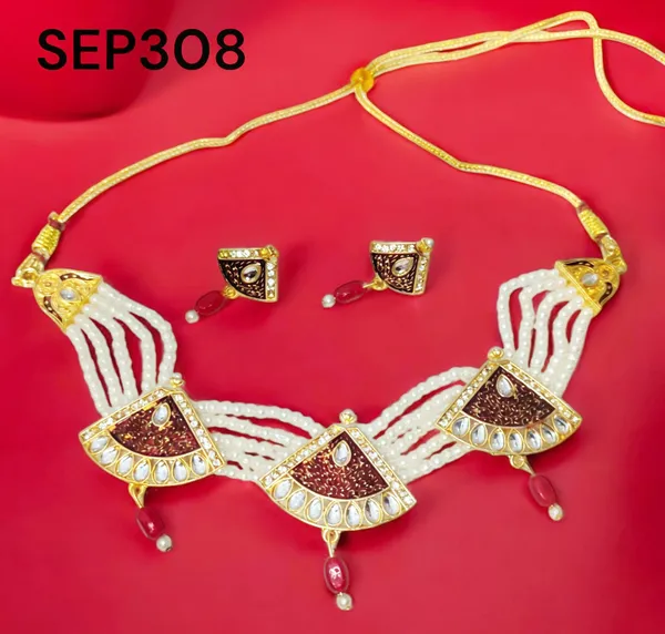 Balaji_Gold_Multicolour_Elegant_Pearl_&_Kundan_Choker_Necklace_Set_For_Women