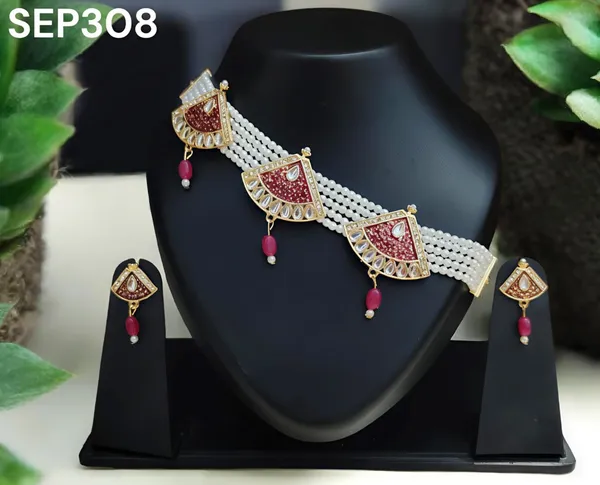 Balaji_Gold_Multicolour_Elegant_Pearl_&_Kundan_Choker_Necklace_Set_For_Women