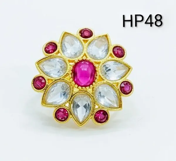 Multicolour_Ruby_&_Stone_Floral_Adjustable_Finger_Ring_For_Women