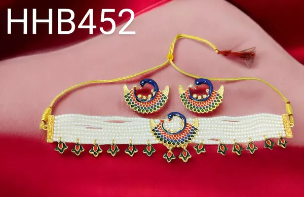 Balaji_Gold_Rajasthani_Meenakari_Peacock_Choker_Set_with_Pearl_Strings_(Chik_Set)